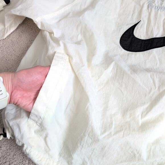 Vintage 90s Nike Big Logo Swoosh Pullover Windbreaker Jacket 1/4 Zip Men's XL - Picture 5 of 10